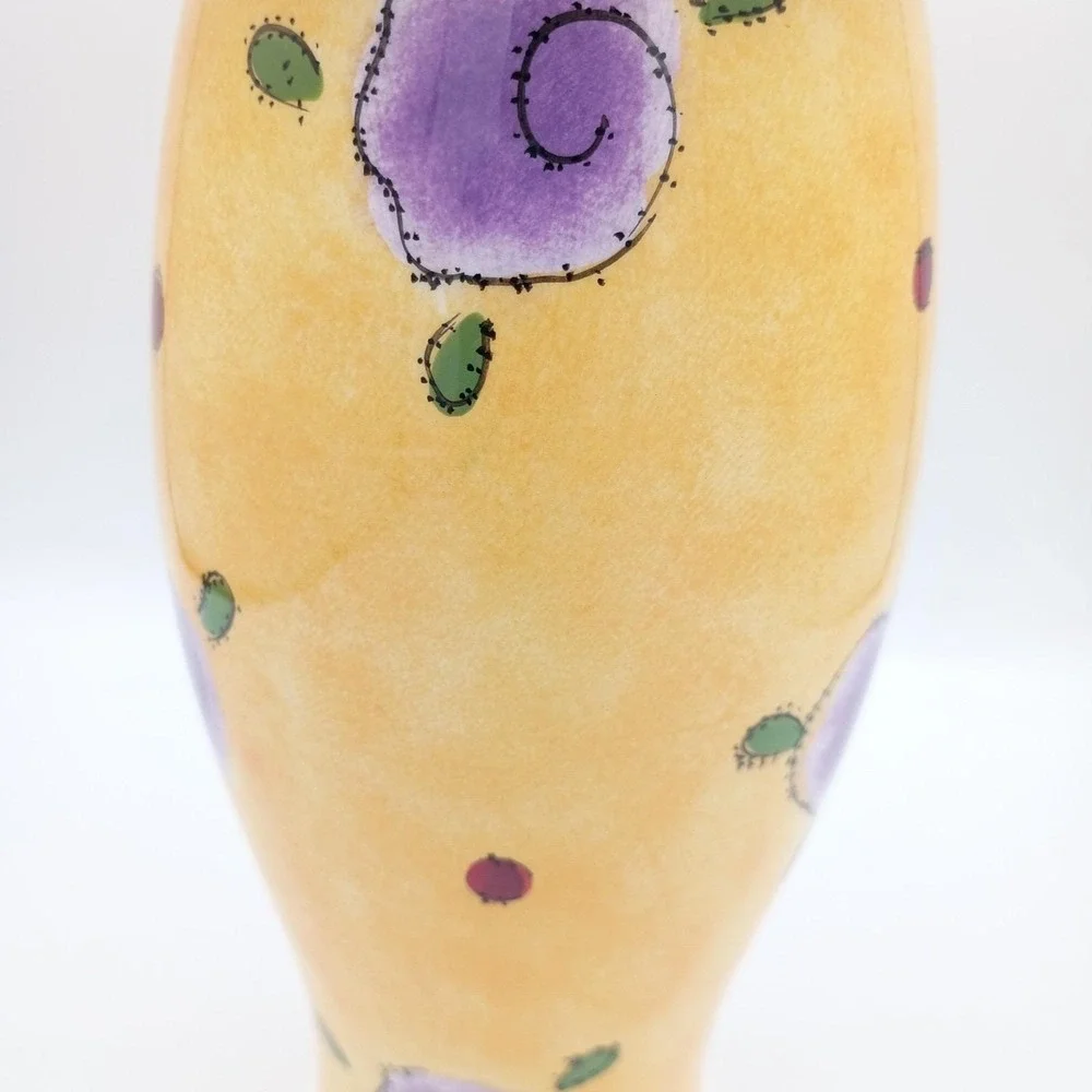 Vintage Napco Whimsical Ceramic Pottery Vase Hand Painted 9